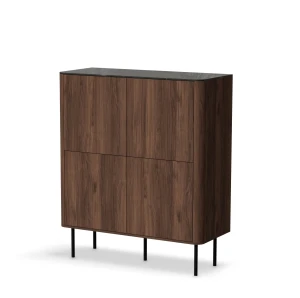 Комод SOLANO KM-2 HALMAR горіх Вармія/чорний мармур