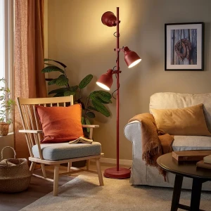 Напольная лампа с прожекторами HEKTAR IKEA коричнево-красный