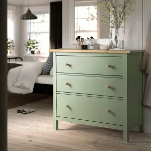 Комод HEMNES IKEA 108x96 см серо-зеленый