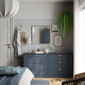 Комод FÅGELFJÄLLET IKEA 160×51×78 темно-сіро-синій