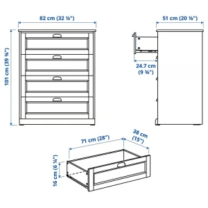 Комод FÅGELFJÄLLET IKEA 82×51×101 темно-сіро-синій