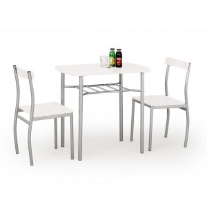 Комплект обідній LANCE HALMAR білий стіл та стільці