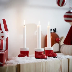 Підсвічник VINTERFINT IKEA червоний чобіт Миколи